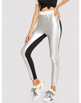 Cut And Sew Metallic Leggings