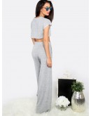 Crop Top With Pocket Wide-leg Pants