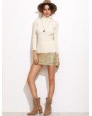 Embroidered Sequin Mini Skirt