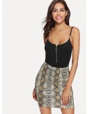 Snakeskin Print Bodycon Skirt