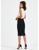 Slit Back Solid Pencil Skirt