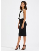 Slit Back Solid Pencil Skirt