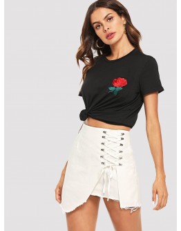 Lace Up Asymmetrical Skirt