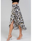 Waist Knot Leopard Print Skirt