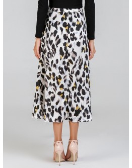 Waist Knot Leopard Print Skirt