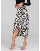 Waist Knot Leopard Print Skirt