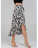 Waist Knot Leopard Print Skirt