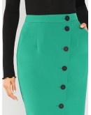 Slant Pocket Button Skirt