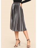 Velvet Pleated Skirt