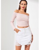 Slant Pocket Ripped Skirt