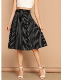 High Waist Striped Skirt