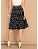 High Waist Striped Skirt