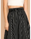 High Waist Striped Skirt