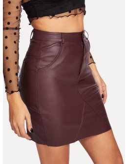 Solid Pu Skirt