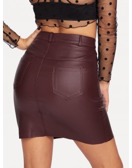 Solid Pu Skirt