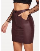 Solid Pu Skirt