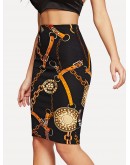 Chain Print Bodycon Skirt