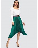 Elastic Waist Asymmetrical Skirt