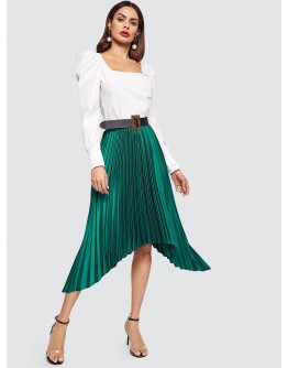 Elastic Waist Asymmetrical Skirt