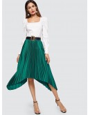 Elastic Waist Asymmetrical Skirt