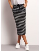 Drawstring Waist Striped Skirt