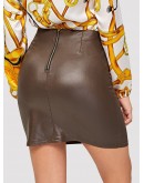 Exposed Zipper Back Skirt