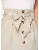 Frilled Bow Tie Waist Button Up Skirt