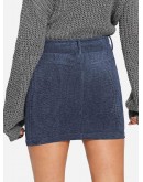 Slant Pocket Cord Bodycon Skirt