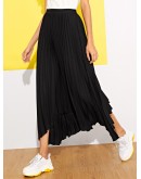 Asymmetrical Hem Pleated Skirt