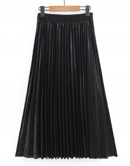 Pleated Solid Skirt