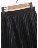 Pleated Solid Skirt