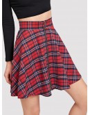 Plaid Zip-up Skirt