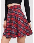 Plaid Zip-up Skirt