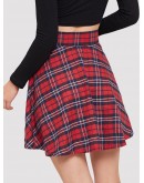 Plaid Zip-up Skirt