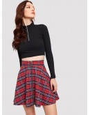 Plaid Zip-up Skirt