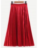 Solid Pleated Skirt