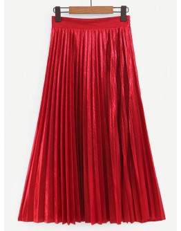 Solid Pleated Skirt