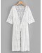 Lace Embroidery Knot Front Cover Up