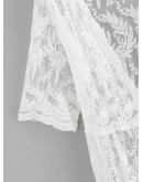 Lace Embroidery Knot Front Cover Up