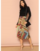 Scarf Print A-line Skirt