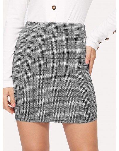 Plaid Bodycon Skirt