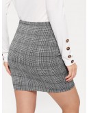 Plaid Bodycon Skirt