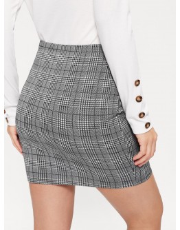 Plaid Bodycon Skirt