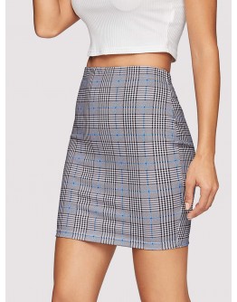 Glen Plaid Bodycon Skirt