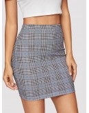 Glen Plaid Bodycon Skirt