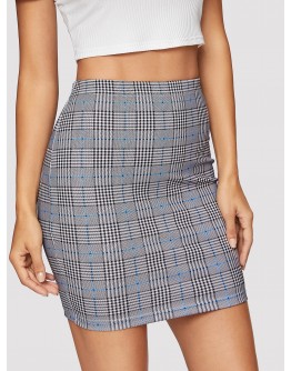 Glen Plaid Bodycon Skirt