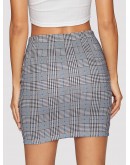 Glen Plaid Bodycon Skirt