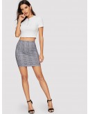 Glen Plaid Bodycon Skirt