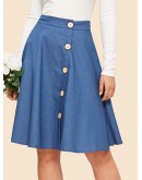 Button Up Circle Skirt