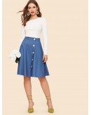 Button Up Circle Skirt